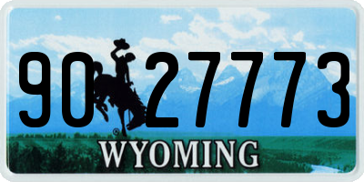 WY license plate 9027773