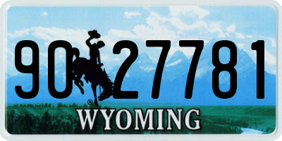 WY license plate 9027781