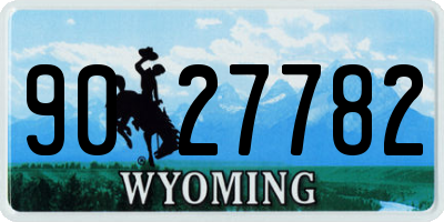 WY license plate 9027782