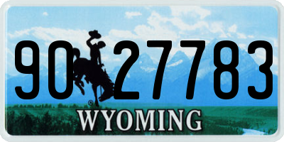 WY license plate 9027783