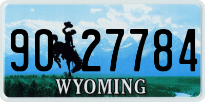 WY license plate 9027784