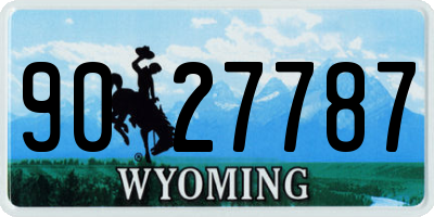 WY license plate 9027787