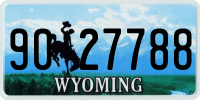 WY license plate 9027788