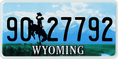 WY license plate 9027792