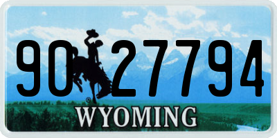 WY license plate 9027794