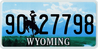 WY license plate 9027798