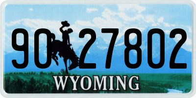 WY license plate 9027802