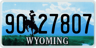 WY license plate 9027807