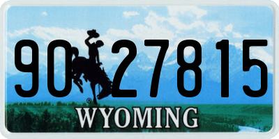 WY license plate 9027815