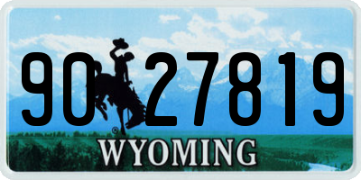 WY license plate 9027819