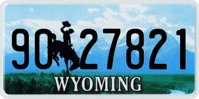 WY license plate 9027821