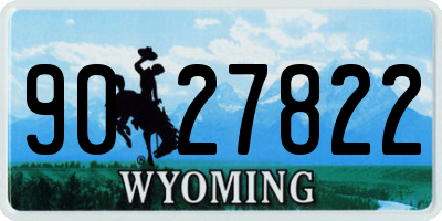 WY license plate 9027822