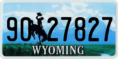 WY license plate 9027827