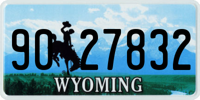 WY license plate 9027832