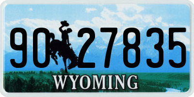 WY license plate 9027835