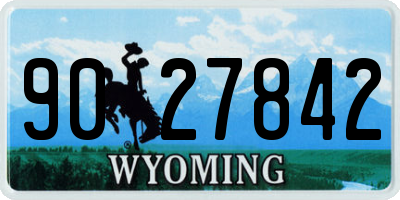 WY license plate 9027842