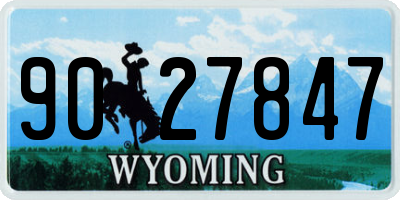 WY license plate 9027847