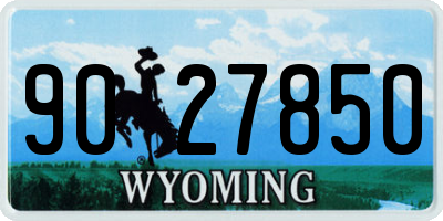 WY license plate 9027850