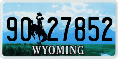 WY license plate 9027852
