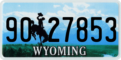 WY license plate 9027853