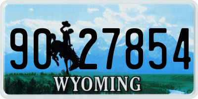 WY license plate 9027854