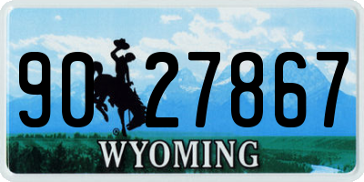 WY license plate 9027867