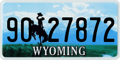 WY license plate 9027872