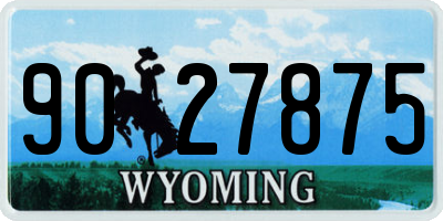 WY license plate 9027875
