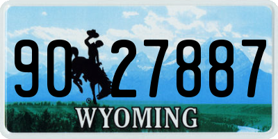 WY license plate 9027887