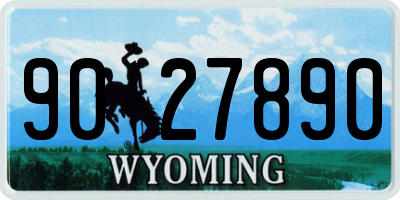 WY license plate 9027890