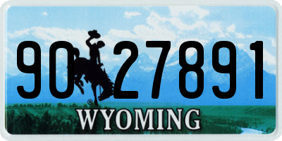 WY license plate 9027891