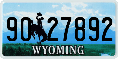 WY license plate 9027892
