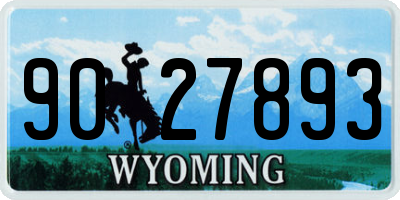 WY license plate 9027893