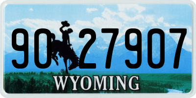 WY license plate 9027907
