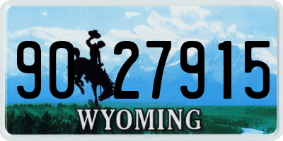 WY license plate 9027915