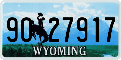 WY license plate 9027917