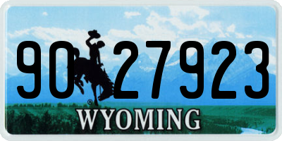WY license plate 9027923