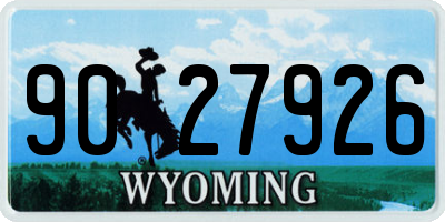 WY license plate 9027926