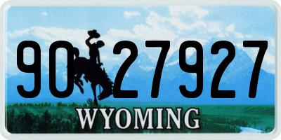 WY license plate 9027927