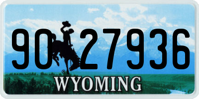 WY license plate 9027936