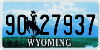 WY license plate 9027937