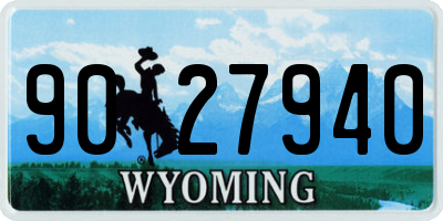 WY license plate 9027940