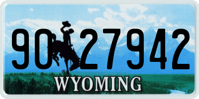 WY license plate 9027942