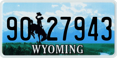WY license plate 9027943