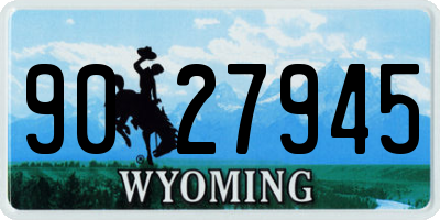 WY license plate 9027945