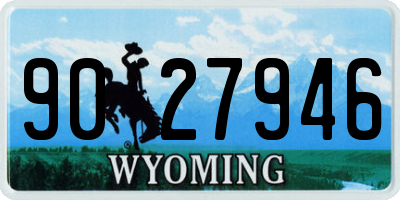 WY license plate 9027946