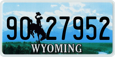 WY license plate 9027952