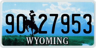 WY license plate 9027953