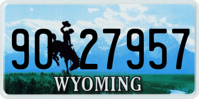 WY license plate 9027957