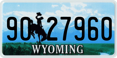 WY license plate 9027960